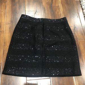 LOFT sequin wool blend skirt